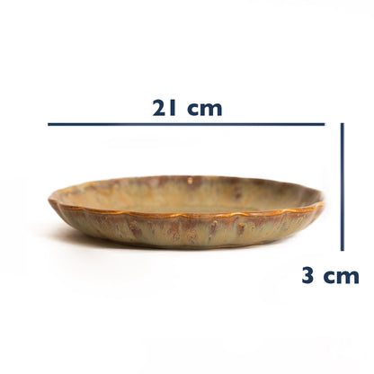 Stoneware Çiçek Derin Tabak - Müdavim Yeşil