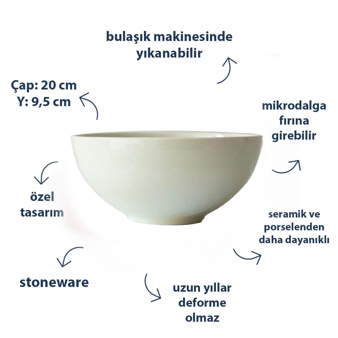 Stoneware Derin Kase - İnci Beyaz