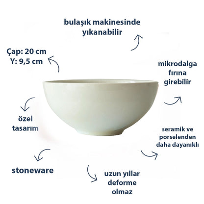 Stoneware Derin Kase - İnci Beyaz