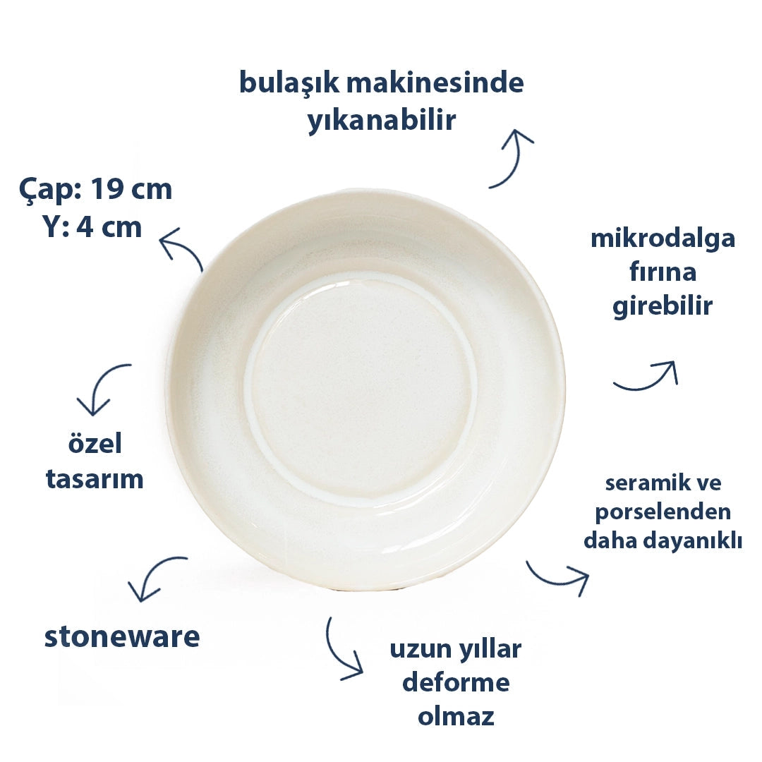 Stoneware Derin Tabak - İnci Beyaz