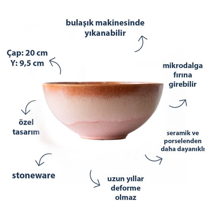 Stoneware Derin Kase - Gonca Pembe