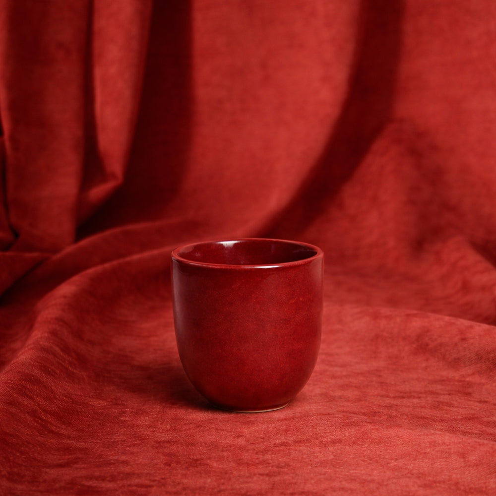 Stoneware Chawan Bardak - Dem Kırmızı