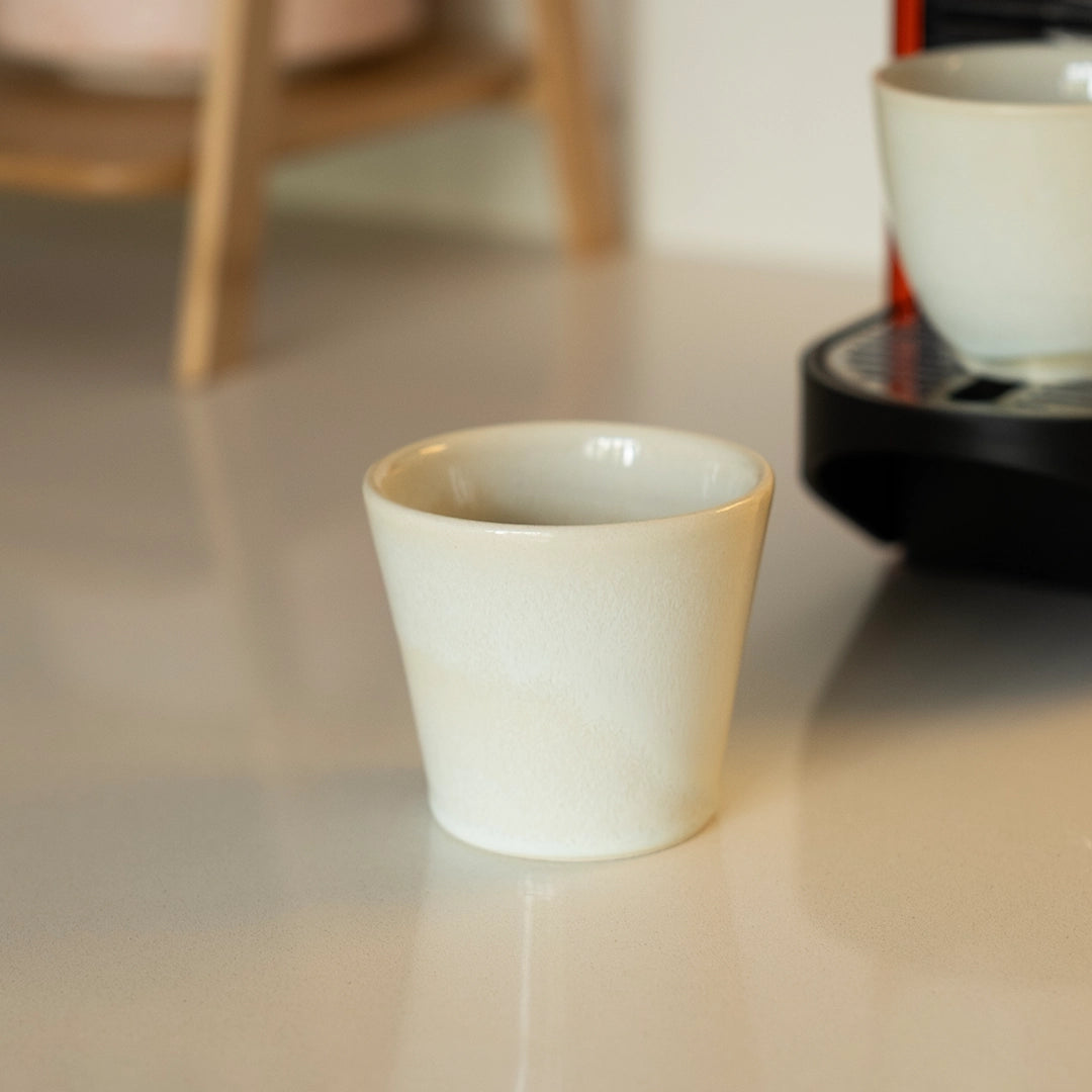 Stoneware Espresso Bardağı - İnci Beyaz