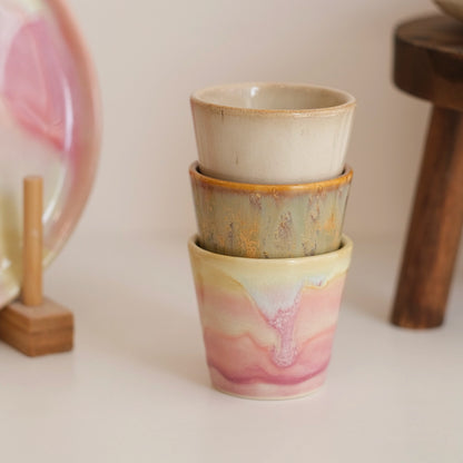 Stoneware Espresso Bardağı - Müdavim Pembe