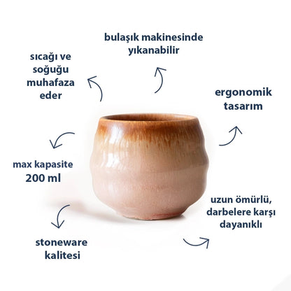 Stoneware Bardak - Gonca Pembe