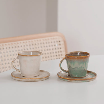 Stoneware Kahve Fincanı - Müdavim Yeşil