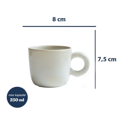 Stoneware Kupa - İnci Beyaz