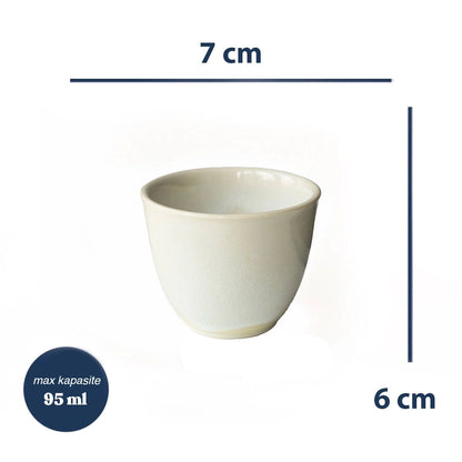 Stoneware Espresso Chawan - İnci Beyaz