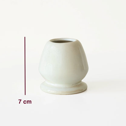 Stoneware Matcha Whisk Tutucu - İnci Beyaz