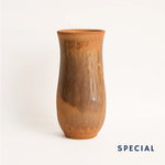 Stoneware Sütun Vazo - Kahve