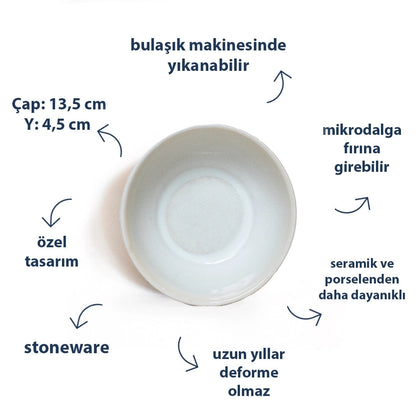 Stoneware Kase - İnci Beyaz