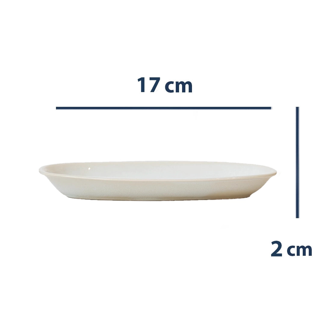 Stoneware Küçük Kayık Tabak - İnci Beyaz