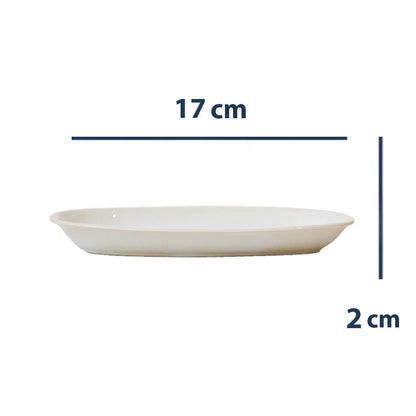 Stoneware Küçük Kayık Tabak - İnci Beyaz