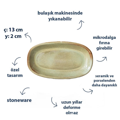 Stoneware Kayık Sosluk - Müdavim Yeşil