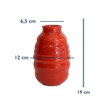 Stoneware Bombeli Vazo - Mercan