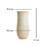 Stoneware Sütun Vazo - Krem