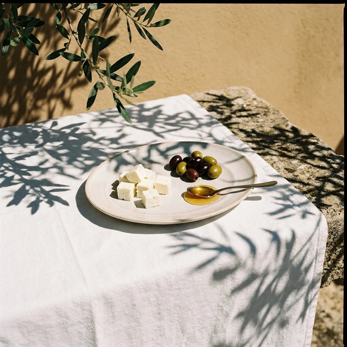 Stoneware Küçük Oval Tabak – İnci Beyaz