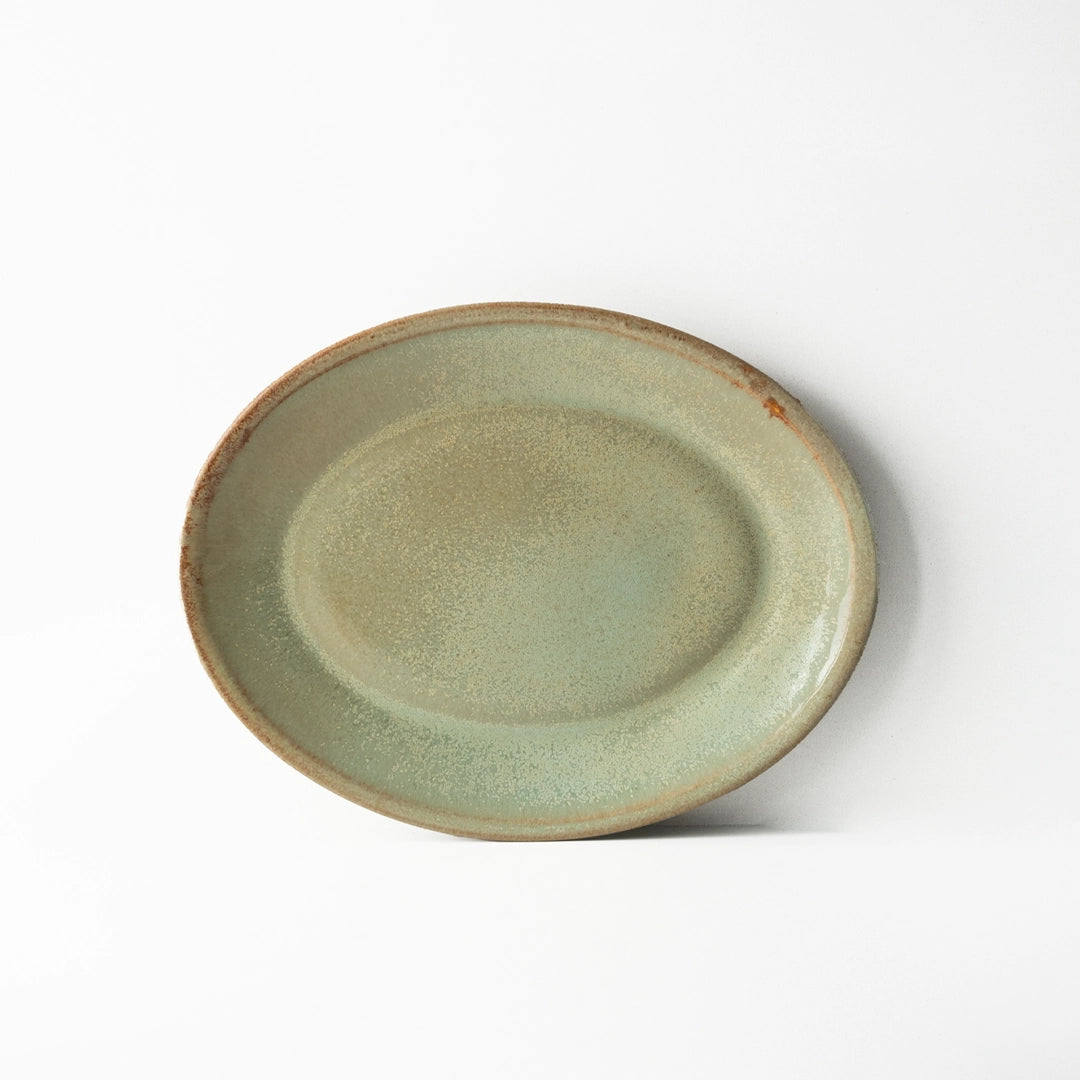 Stoneware Küçük Oval Tabak - Müdavim Yeşil