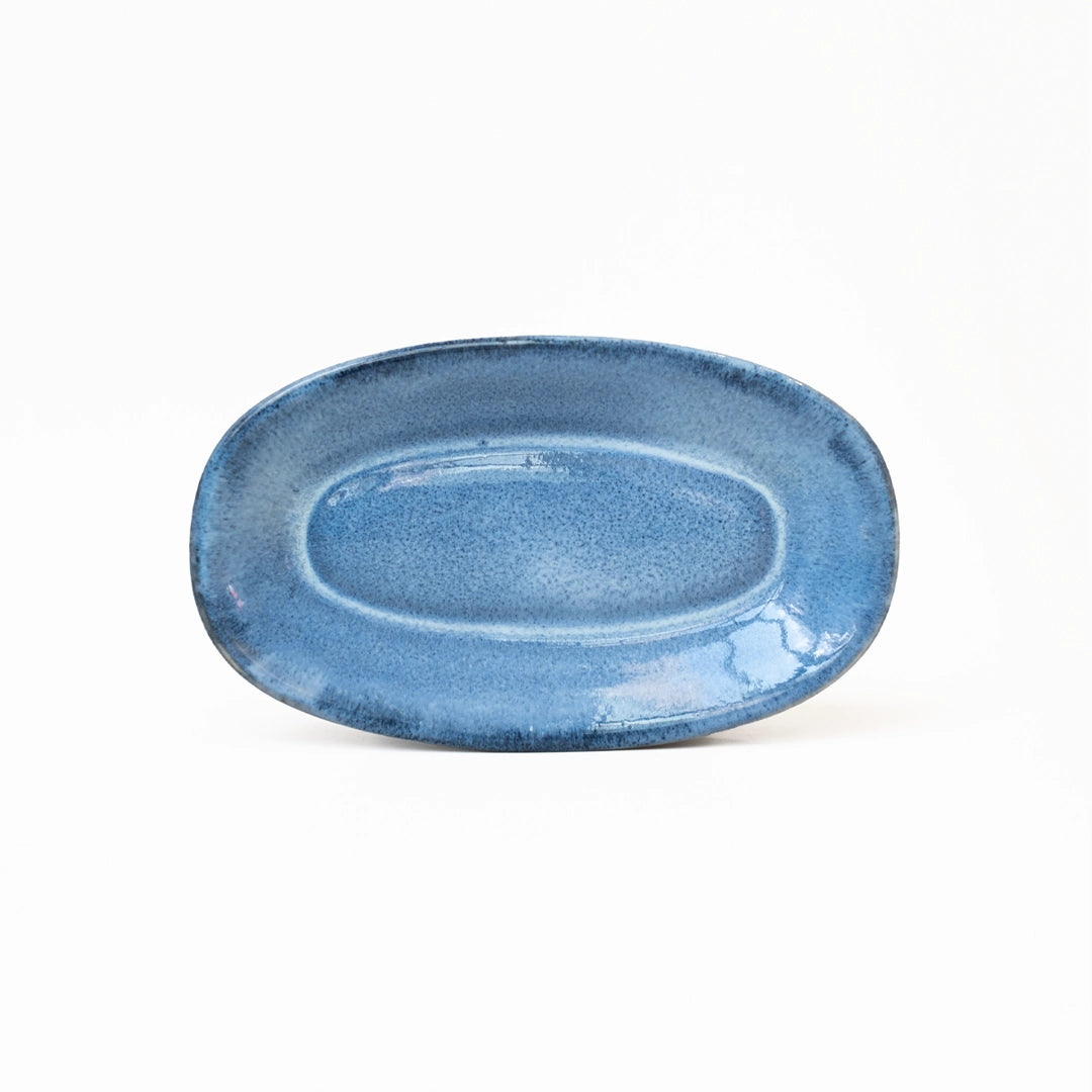 Stoneware Küçük Kayık Tabak - Sayfi Mavi