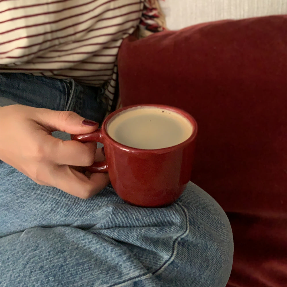 Stoneware Kupa - Dem Kırmızı