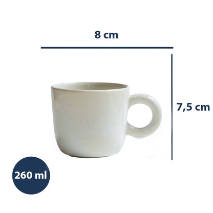 Stoneware Kupa - İnci Beyaz