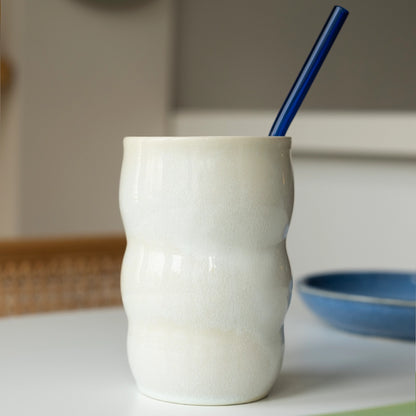 Stoneware Lungo Bardak - İnci Beyaz