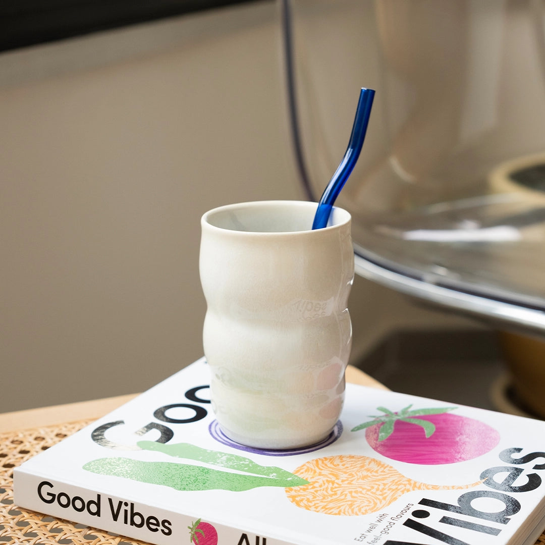 Stoneware Lungo Bardak - İnci Beyaz