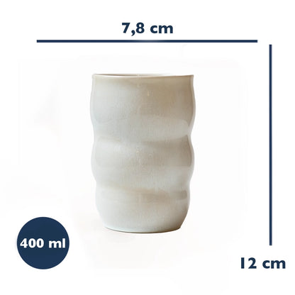 Stoneware Lungo Bardak - İnci Beyaz