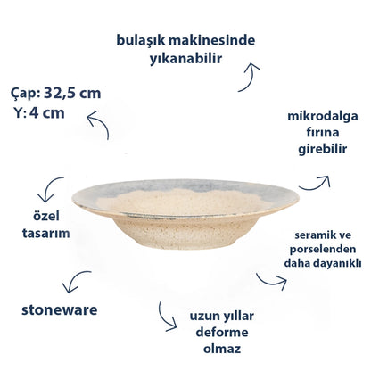 Stoneware Makarna Tabağı Ocean
