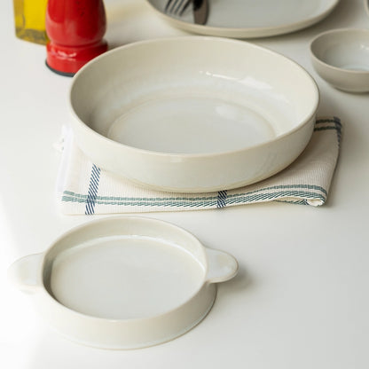 Stoneware Meze Tabağı - İnci Beyaz