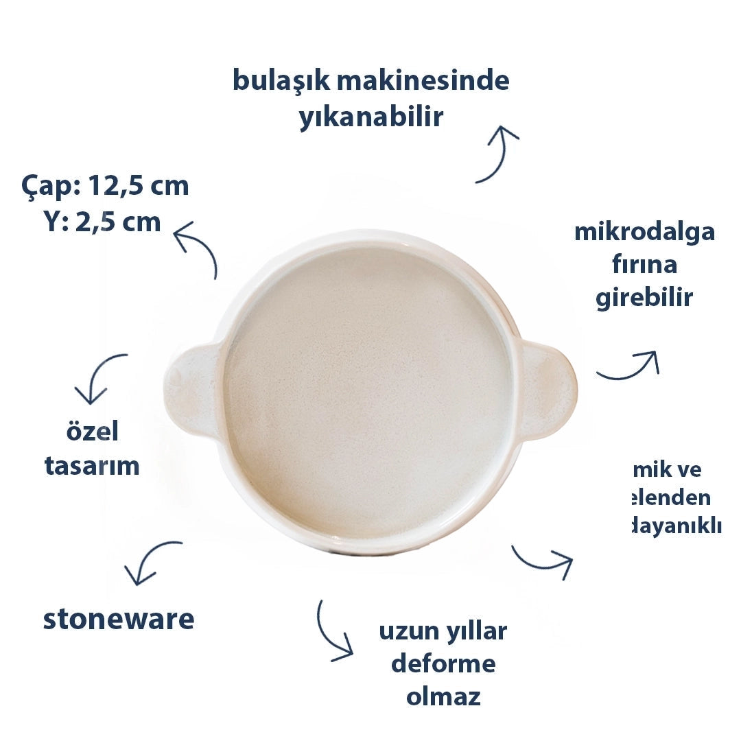 Stoneware Meze Tabağı - İnci Beyaz