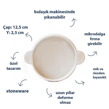 Stoneware Meze Tabağı - İnci Beyaz
