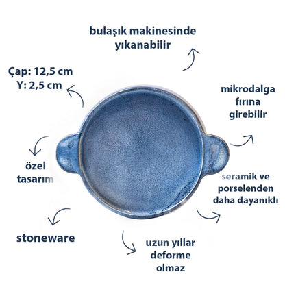 Stoneware Meze Tabağı - Sayfi Mavi
