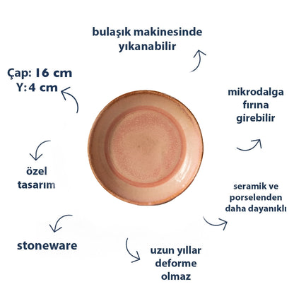 Stoneware Mezelik Tabak - Gonca Pembe