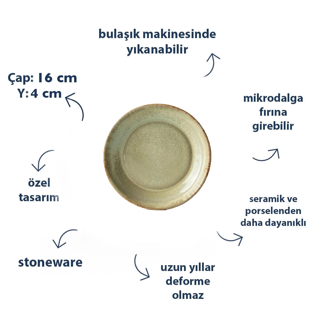 Stoneware Mezelik Tabak - Müdavim Yeşil