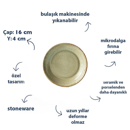 Stoneware Mezelik Tabak - Müdavim Yeşil