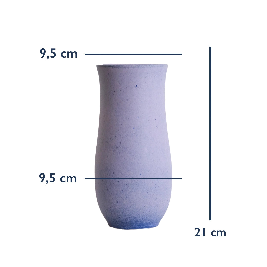 Stoneware Sütun Vazo - Mor