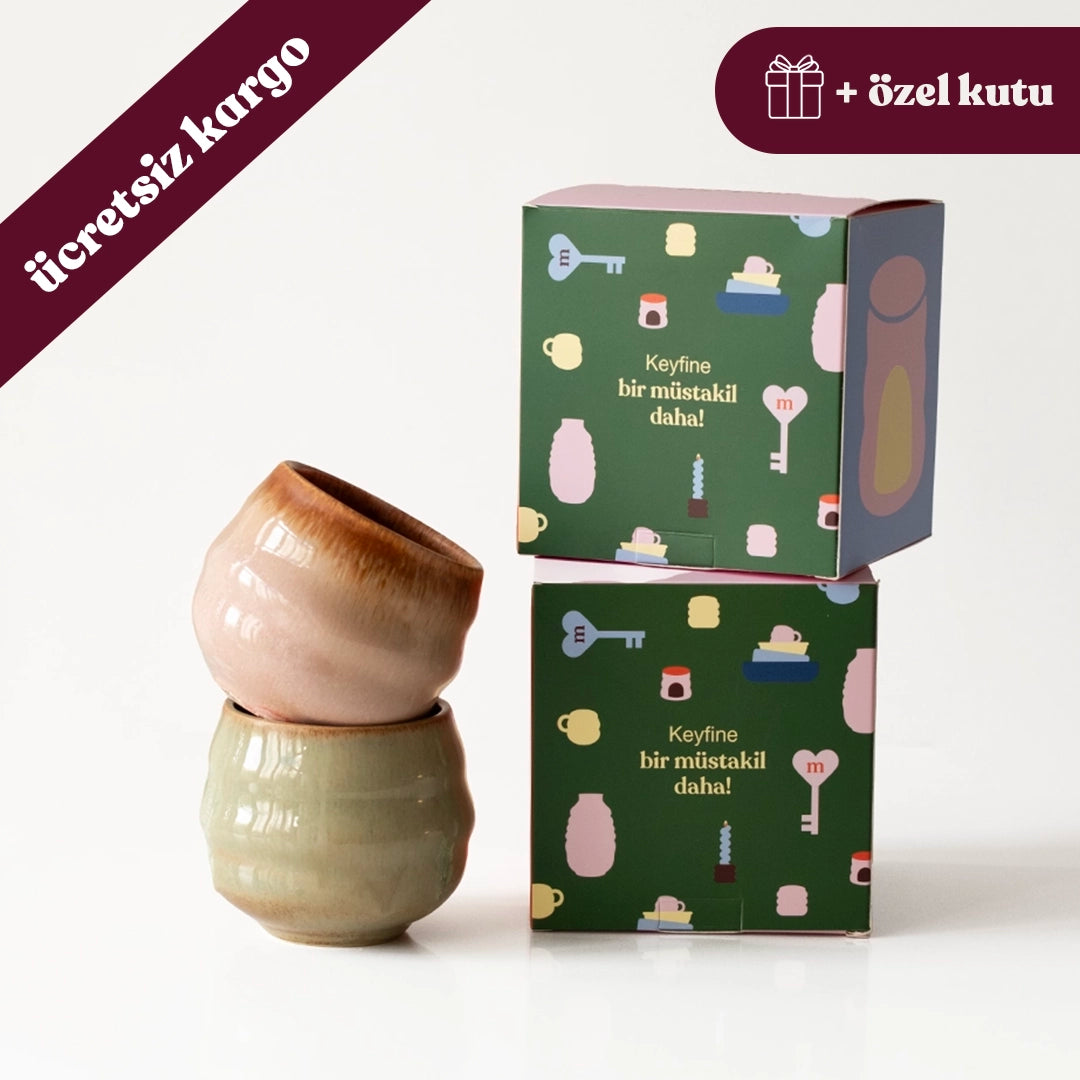 Paylaşım Ritüeli - Sabah Sessizliği No.1: Müdavim Yeşil+Gonca Pembe Bardak