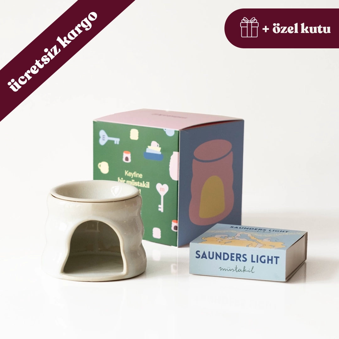 Dinginlik Ritüeli No.3: İnci Beyaz Buhurdanlık+Saunders Light Koku Barı