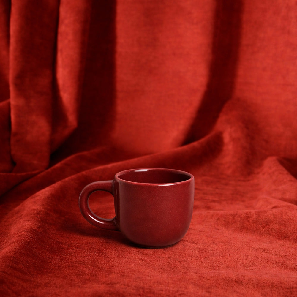 Stoneware Orta Boy Kupa - Dem Kırmızı