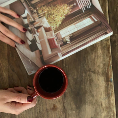 Stoneware Orta Boy Kupa - Dem Kırmızı