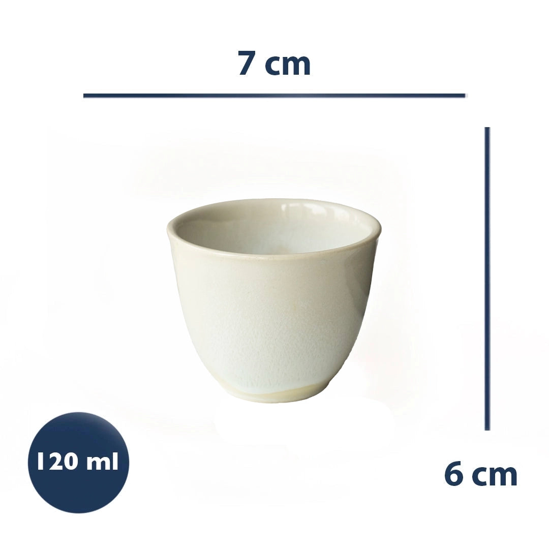 Stoneware Espresso Chawan - İnci Beyaz
