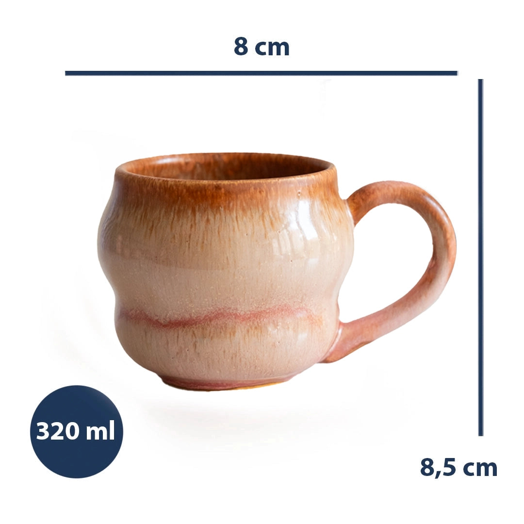 Stoneware Büyük Kupa - Gonca Pembe
