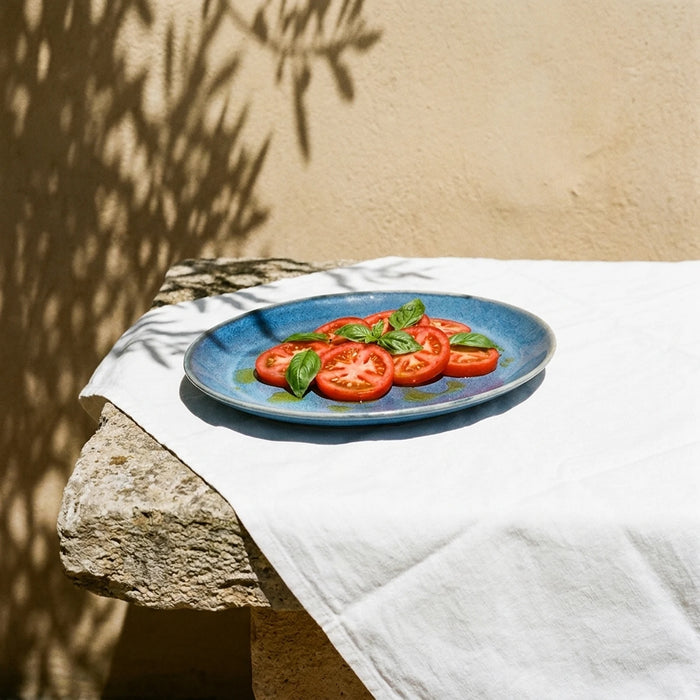 Stoneware Orta Oval Tabak – Sayfi Mavi