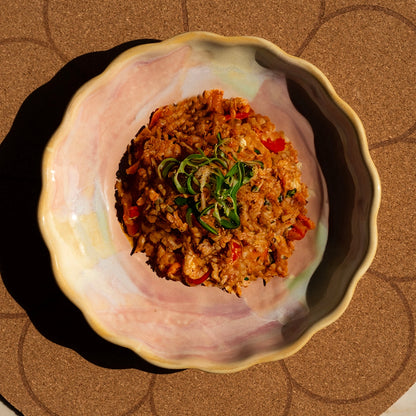 Stoneware Çiçek Derin Tabak - Müdavim Pembe