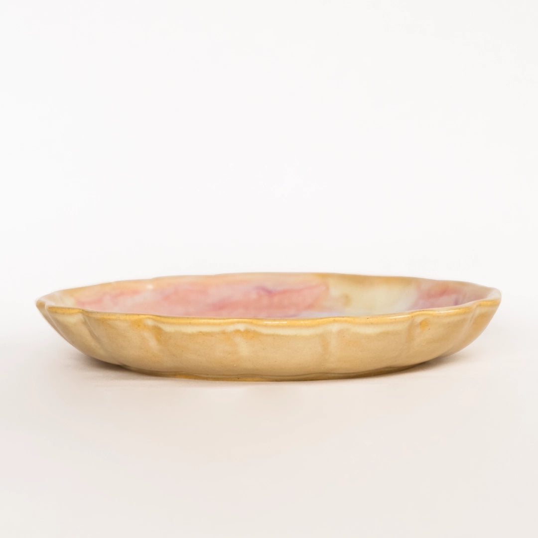 Stoneware Çiçek Derin Tabak - Müdavim Pembe