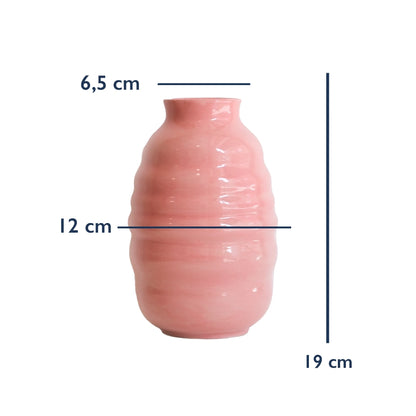Stoneware Bombeli Vazo - Pembe