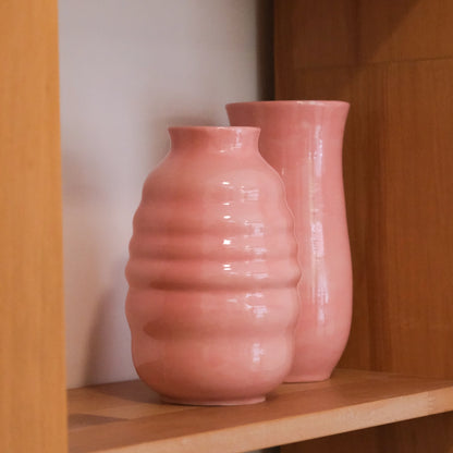 Stoneware Bombeli Vazo - Pembe