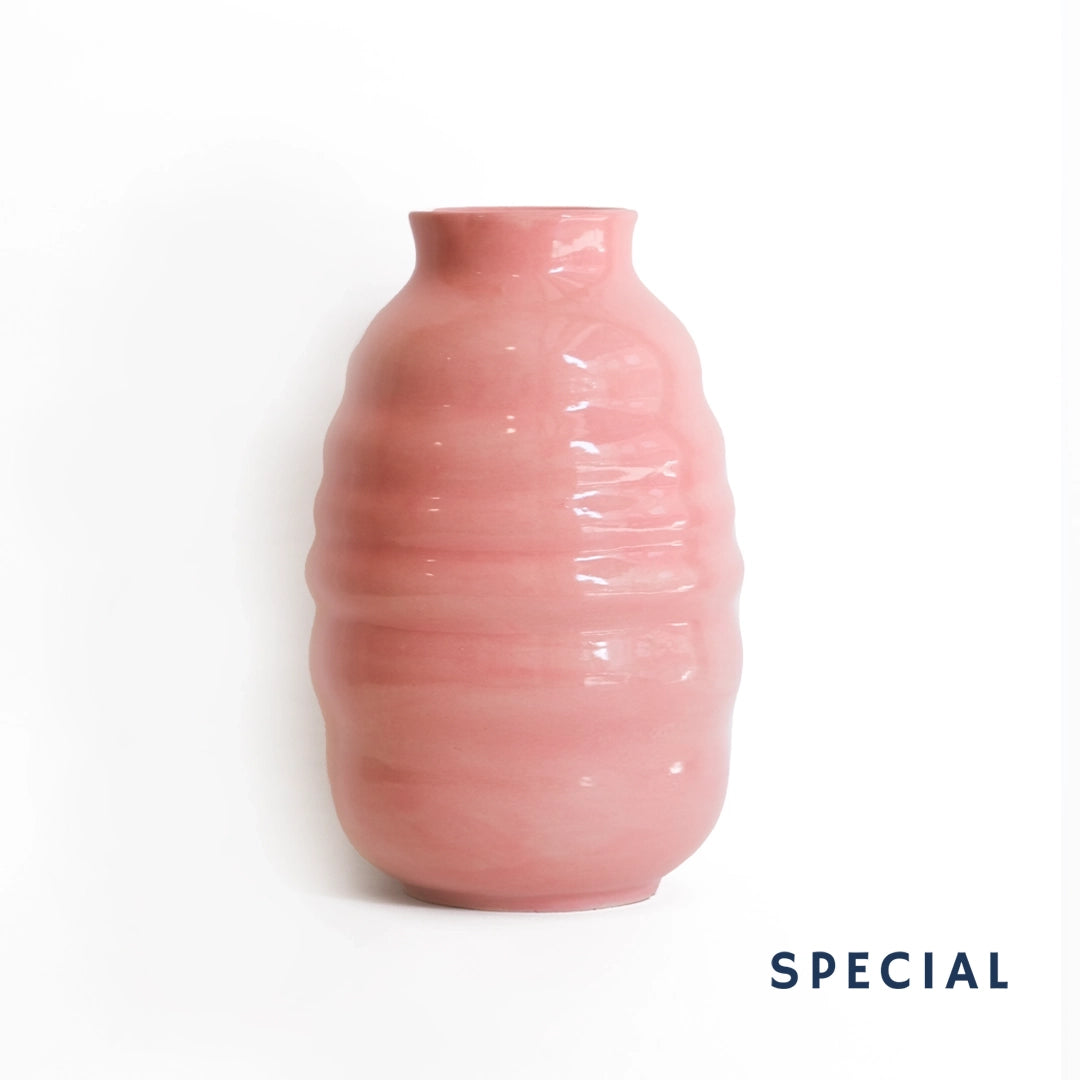 Stoneware Bombeli Vazo - Pembe