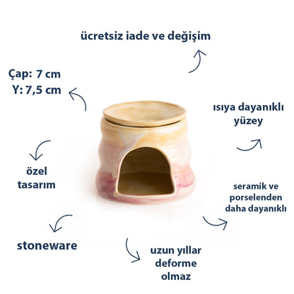 Stoneware Buhurdanlık - Müdavim Pembe